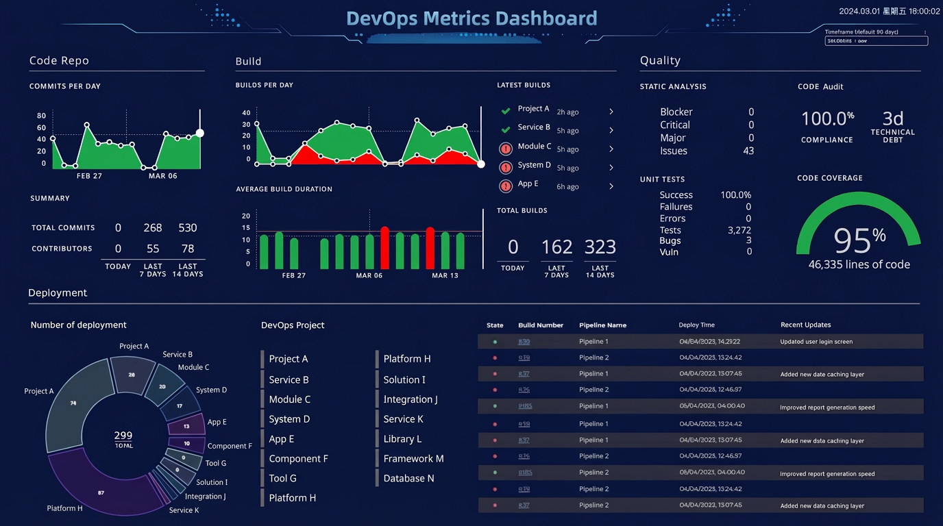 DevOps Dashboard界面截图 - 质量分析